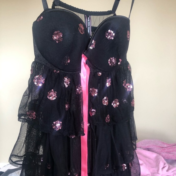 Sparkle Front-Clasp Babydoll Lingerie Slip - Picture 3 of 5